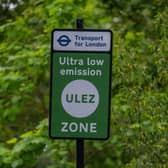 An Ultra Low Emission Zone (ULEZ) sign (Photo by Carl Court/Getty Images)