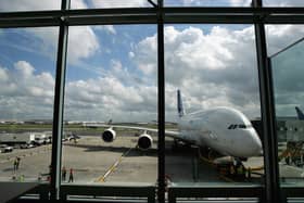 The Airbus A380 at Heathrow Terminal 3.