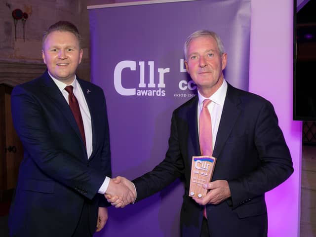 At the Guildhall in London, the top prize, Leader of the Year, went to Cllr Tim Oliver of Surrey County Council. Picture: LGIU