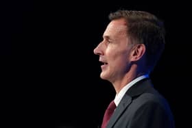 Jeremy Hunt MP, Chancellor of the Exchequer speaks during the second day of the the Conservative Party Conference in October (Photo by Christopher Furlong/Getty Images)
