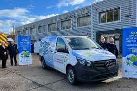Hi Speed Services Ltd based in Ash Vale, became the first business to benefit from the grant scheme, having been allocated £10,000 off the full price of a brand-new electric vehicle to add to their fleet. Picture: Surrey County Council