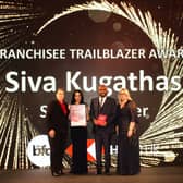 Siva Kugathas, owner of multiple ServiceMaster (Contract Clean) franchises picks up her award. Picture: submitted