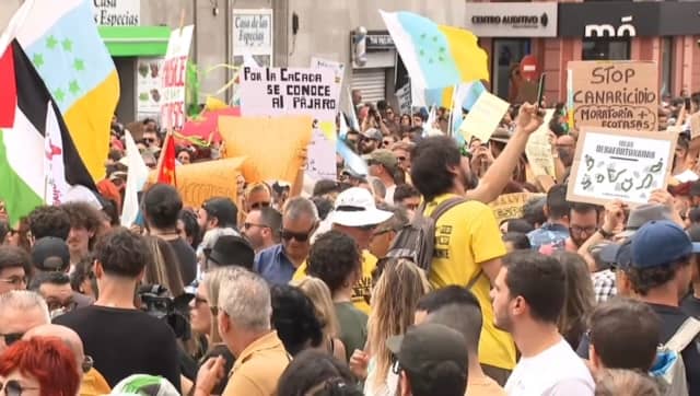 Canary Islands protest over mass tourism.