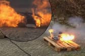 An example of some of the fires started by household batteries 
