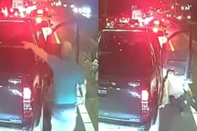Angry lorry driver pushes over elderly man in road rage spat.