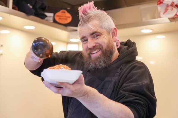 Ben Newman The Spudman, who has built an online community of two million people on TikTok selling jacket potatoes at his trailer in Tamworth.  