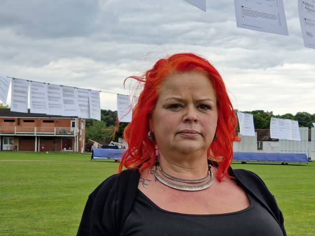Claire Mercer, founder of Smart Motorways Kill, launched a one-day exhibition at Rotherham Titans Rugby Club to highlight the support to bring back the hard shoulder. 
