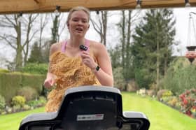 Rebecca Richmond-Smith singing the entire 46-song setlist while running on a treadmill.