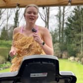 Rebecca Richmond-Smith singing the entire 46-song setlist while running on a treadmill.