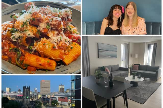 NationalWorld reporter Rochelle Barrand (top right photo on the left) enjoyed a weekend away at CitySuites II Aparthotel in Manchester, including an overnight stay and a meal. Photos by Rochelle Barrand.