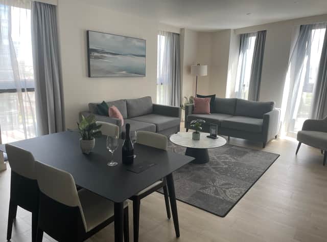 A two bedroom apartment at City Suites II Aparthotel, Manchester. Photo by Rochelle Barrand.