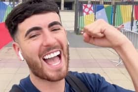 Callum Ryan, 23, who flew to a Euros fan zone in Germany and says it cost him just 74p more than going to one in the UK.  