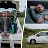 Maciej Bober lives in his Fiat 500 full-time and says he's "happier than ever".
