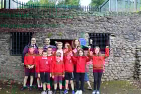 Pupils from Ffynnon Taf Primary School celebrate their new heating system (Photo: Kensa/Supplied)