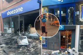 UK Riots: Devastating scenes as yobs set Shoezone on fire and loot high street