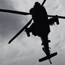 A fearsome Apache gunship was filmed on a low pass over Grindleford.