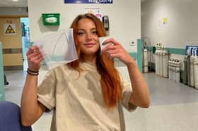 Matilda Crome at her hospital check-up.