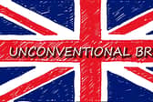 UK flag with Unconventional Brits title