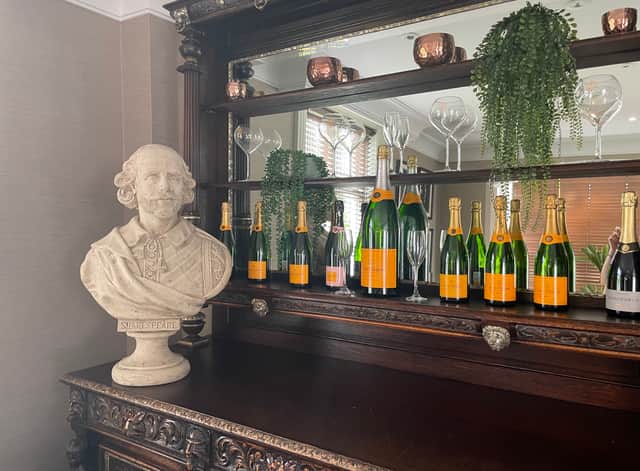 The Shakespeare bust in The Arden Hotel, Stratford-Upon-Avon. Photo by Rochelle Barrand.