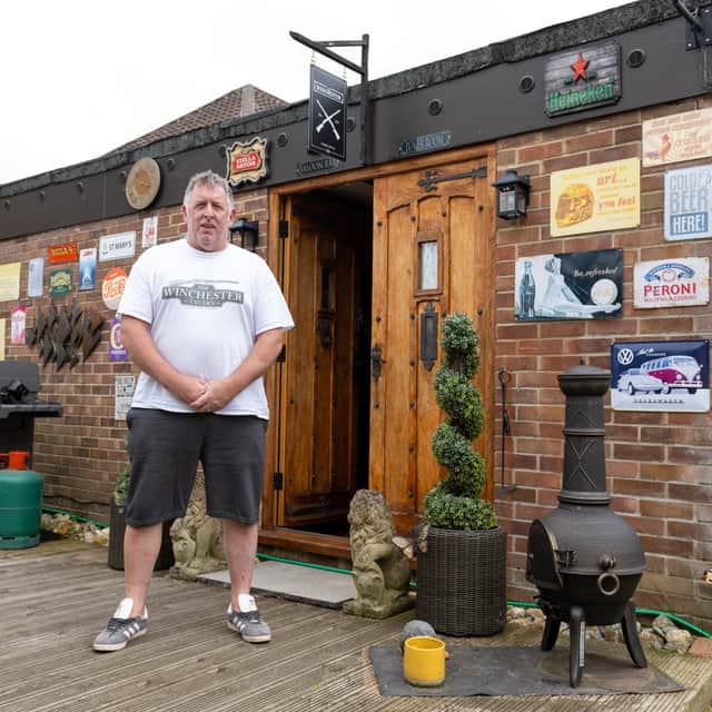 Kev Marchant owner of The Winchester, which has been voted Britain's Best Pub Shed.