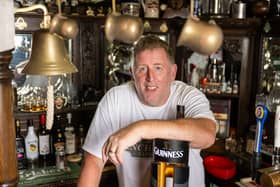 Kev Marchant owner of The Winchester, which has been voted Britain's Best Pub Shed. 
