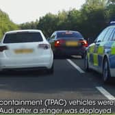 Dramatic footage shows reckless Audi driver get boxed in by police