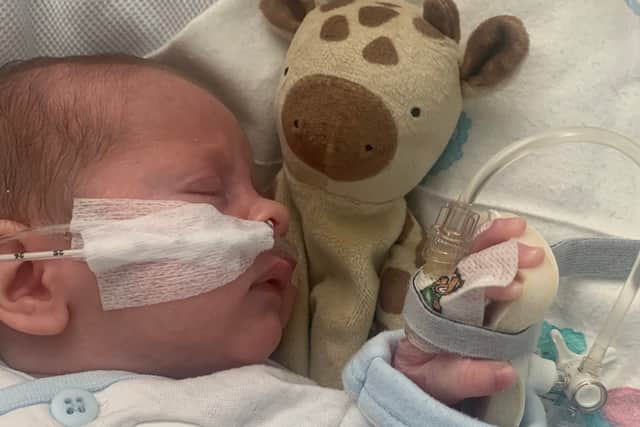 Ethyan Gammage was rushed to hospital after becoming "grey, cold and lifeless"