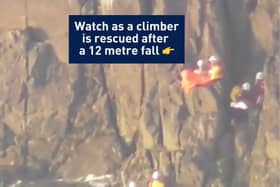 RNLI rescue climber who fell 12m off a cliff