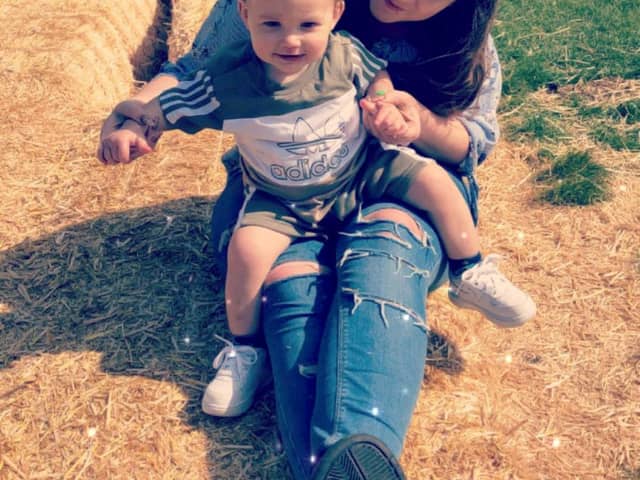Sophie Dale with her son Levi who was nearly killed by measles.