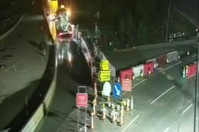 The northbound sliproad on to the A3 from the M25 junction has been closed today (Sept 23, 2024) after heavy rain as it is flooded. Drivers have been asked to find a different way into London Picture: Highways England 