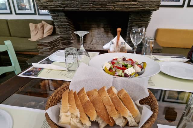 Sometimes all you need is some bread and a Greek salad!