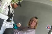Virginia McCullough is arrested by police.