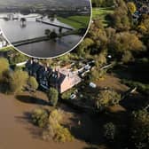 River Severn in Bridgnorth rises above 'property flooding' watermark towards its peak. 