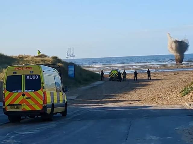 Police cordon off Ainsdale Beach as WW2 device blown up 