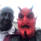 Chris Cole and Paul Fox in their Halloween costumes.