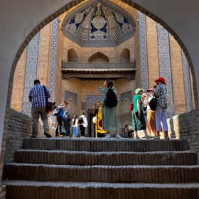 Khiva, near the unfinished minaret. 