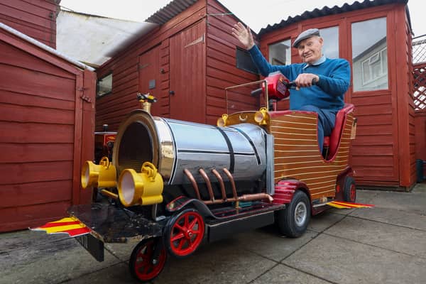 Great-grandfather Vin Wardman has turned his mobility scooter into a real-life Chitty Chitty Bang Bang, inspired by the 1968 film.