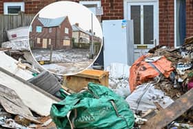 Before-and-after pictures show how a house of horrors which was turned into a makeshift dump has finally been cleared of rubbish after more than a year. 
