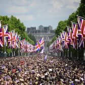 Members of the public fill The Mall before a flypast during the Queen's Birthday Parade, the Trooping the Colour, as part of Queen Elizabeth II's Platinum Jubilee celebrations in London in June 2022 (Photo: DANIEL LEAL/POOL/AFP/AFP via Getty Images)