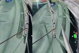 Driver found operating broken windscreen wipers with shoelaces.
