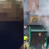 Residents are rescued from fire.