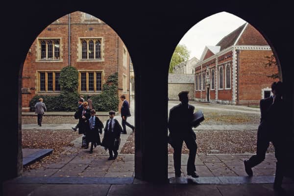 Pupils at Winchester College, one of the UK's most famous private schools 