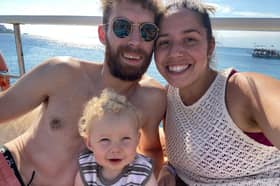 Louis Bennett and Kay Chalaris with young Aris.
