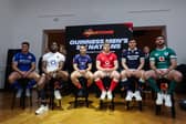 Scotland co-captain Rory Darge with the other Six Nations skippers, from left Italy's Michele Lamaro, England's Maro Itoje, France's Antoine Dupont, Wales' Jac Morgan and Ireland's Caelan Doris.