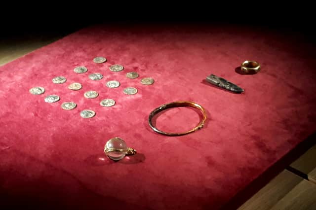 Items of ancient treasure which were found by the group.