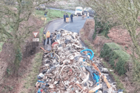 Dramatic pictures posted on Facebook posted by Watery Lane resident Elaine Hutchings show the scale of the fly tipping.