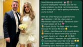 Couple surprise wedding guests with WhatsApp invite on the day.