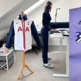 Julie Herman turns people's football shirts into puffer jackets.
