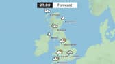 Met Office UK weather map 07:00 February 24.