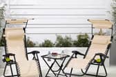 The Neo patio set comes with a cute little table